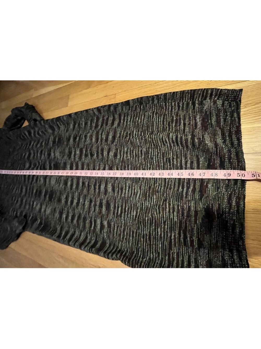 ALNORAL by Al Spokavicius Mock Neck Long Sleeve brown tweed Knit Maxi Dress Med - Picture 6 of 7